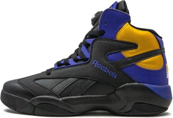 Reebok "Shaq Attaq Core Black Bold Purple Collegiate Gold sneakers" Zwart