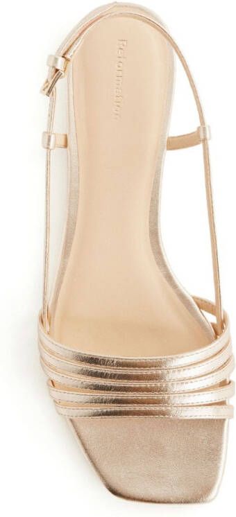 Reformation Millie Lattice leren sandalen Goud
