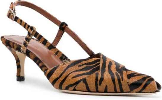 Rejina Pyo VLogo leren slingback pumps Bruin