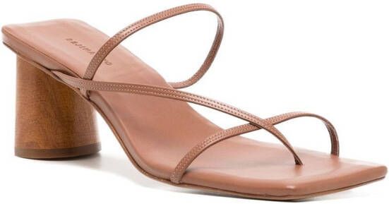 Rejina Pyo Harley sandalen met vierkante neus Bruin