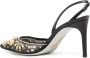 René Caovilla Aretha slingback pumps met kristallen Zwart - Thumbnail 3