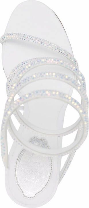 René Caovilla 120 mm Cecile sandalen met stras Wit