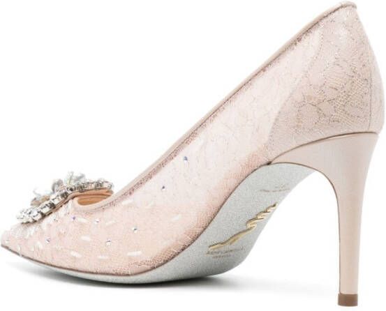 René Caovilla Cibelle pumps met kant Roze