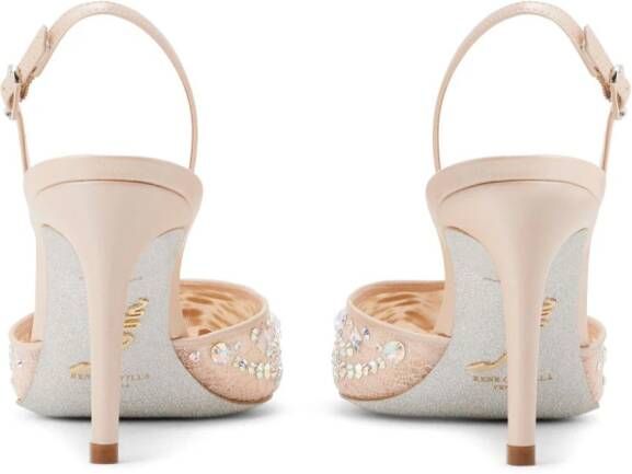 René Caovilla Cinderella pumps met kristal Beige