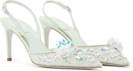 René Caovilla Cinderella pumps met kristal Groen