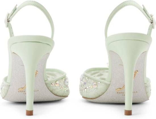 René Caovilla Cinderella pumps met kristal Groen