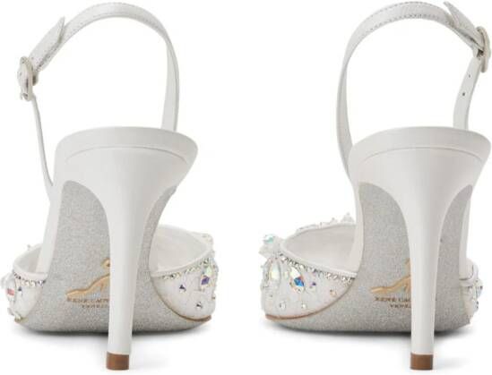 René Caovilla Cinderella pumps met kristal Wit