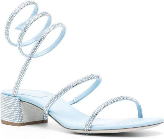 René Caovilla Cleo 40mm sandalen verfraaid met kristallen Blauw