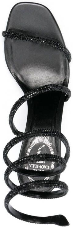 René Caovilla Cleo sandalen met kristal Zwart