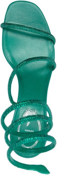 René Caovilla Cleo sandalen verfraaid met kristallen Groen