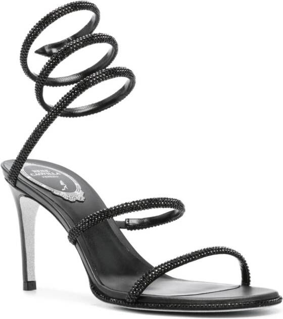 René Caovilla Cleo sandalen met enkelbandje Zwart