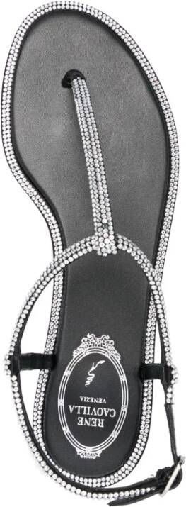 René Caovilla Diana sandalen verfraaid met stras Zwart