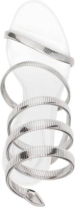 René Caovilla Juniper 105 metallic sandalen Zilver