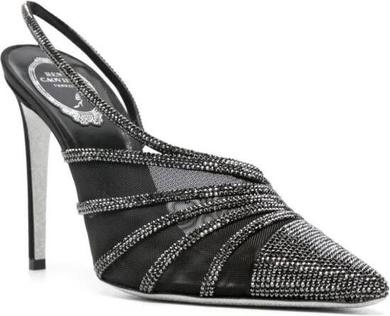 René Caovilla Slingback pumps verfraaid met kristallen Zwart