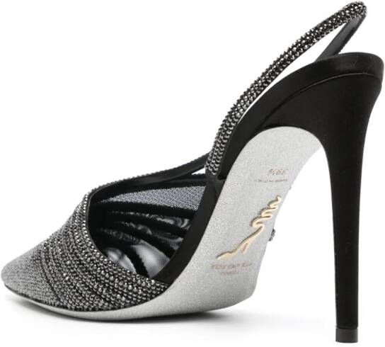 René Caovilla Slingback pumps verfraaid met kristallen Zwart