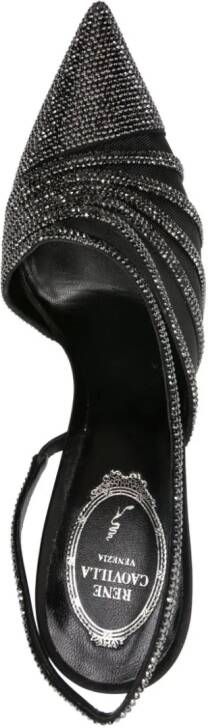 René Caovilla Slingback pumps verfraaid met kristallen Zwart