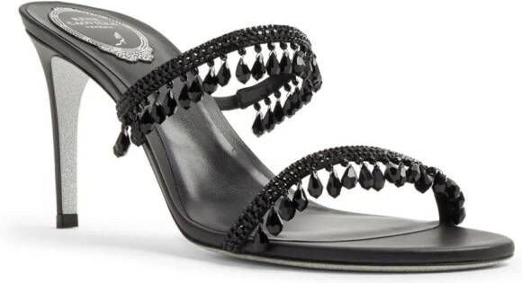 René Caovilla 80 mm Chandelier sandalen met open neus Zwart
