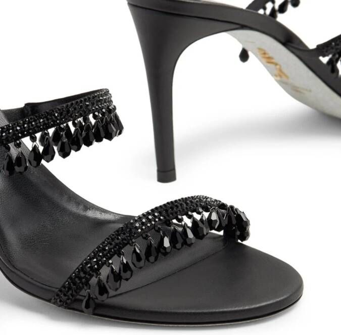 René Caovilla 80 mm Chandelier sandalen met open neus Zwart