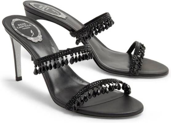René Caovilla 80 mm Chandelier sandalen met open neus Zwart