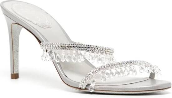 René Caovilla 80mm Chandelier sandalen Zilver