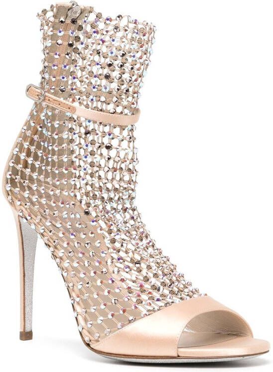 René Caovilla Sandalen verfraaid met kristallen Metallic