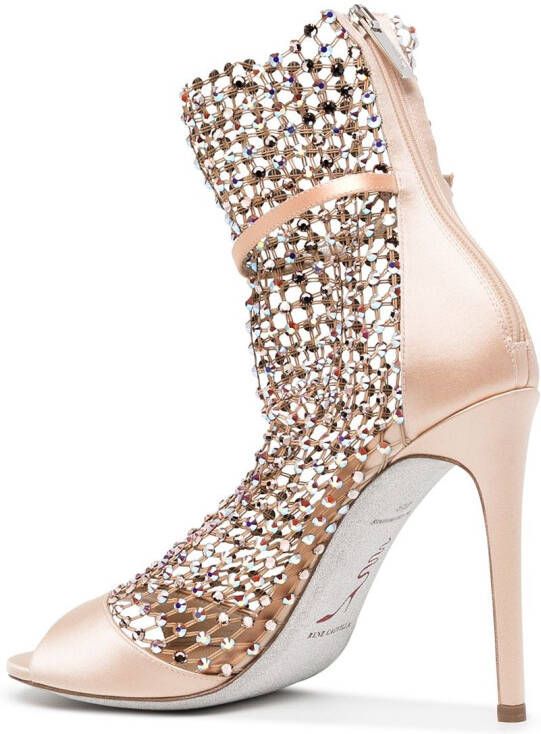 René Caovilla Sandalen verfraaid met kristallen Metallic