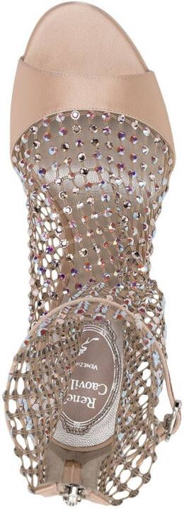René Caovilla Sandalen verfraaid met kristallen Metallic