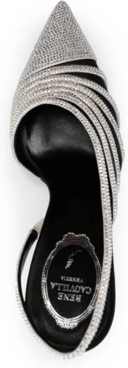 René Caovilla Slingback pumps verfraaid met kristallen Zilver