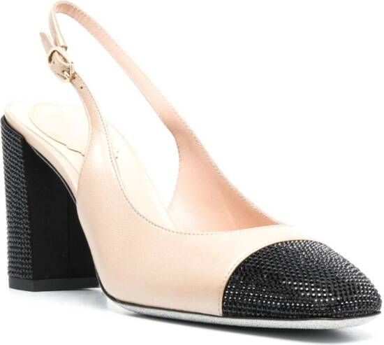 René Caovilla Tweekleurige pumps Beige