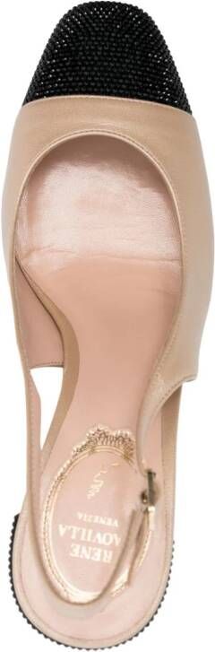 René Caovilla Tweekleurige pumps Beige