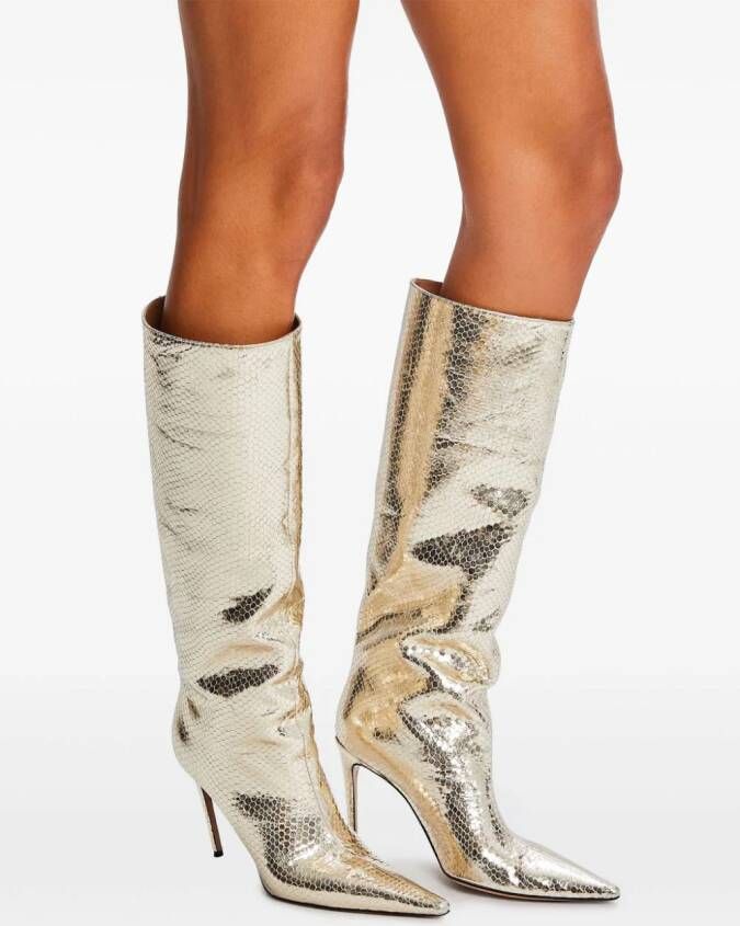 Retrofete Frida 110mm leren laarzen Goud