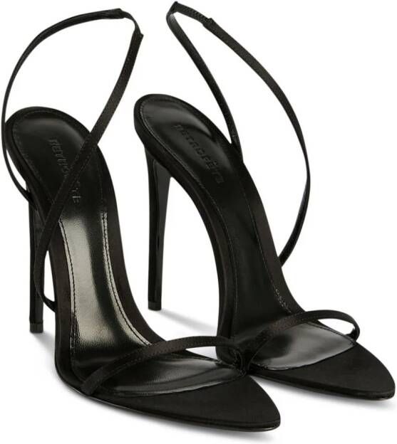 Retrofete Naomi 110 mm leren sandalen Zwart