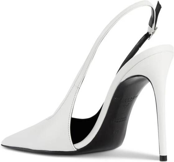 Retrofete Slingback pumps met puntige neus Wit