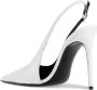 Retrofete Slingback pumps met puntige neus Wit - Thumbnail 3