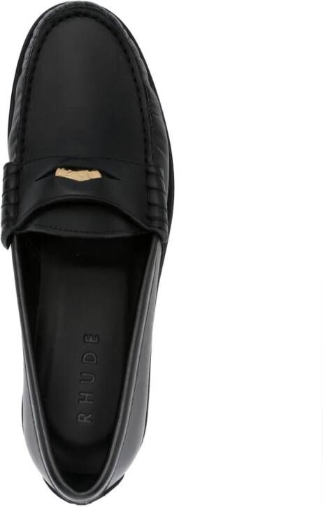 RHUDE Leren loafers Zwart