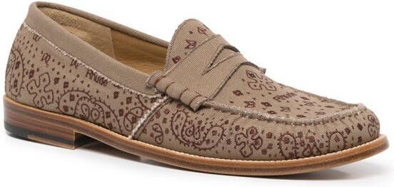 RHUDE Loafers met bandanaprint Bruin