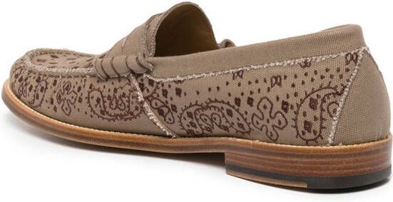 RHUDE Loafers met bandanaprint Bruin