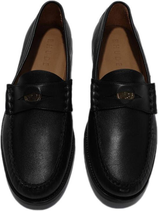 RHUDE Leren loafers Zwart