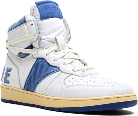 RHUDE Rechess "White Royal Blue" high-top sneakers Wit