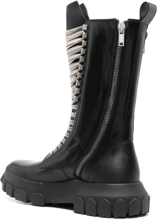 Rick Owens Army Tractor leren laarzen Zwart