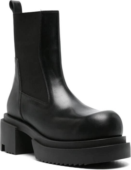 Rick Owens Beatle Bogun leren laarzen Zwart