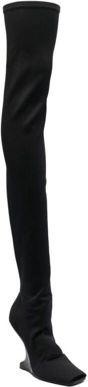 Rick Owens Lilies Cantilever 11 overknee laarzen Zwart