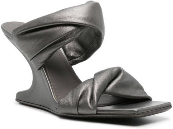 Rick Owens Cantilever 110 mm metallic muiltjes Zilver