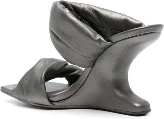 Rick Owens Cantilever 110 mm metallic muiltjes Zilver