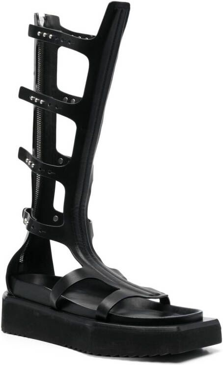 Rick Owens Cyclops Spartan leren sandalen Zwart