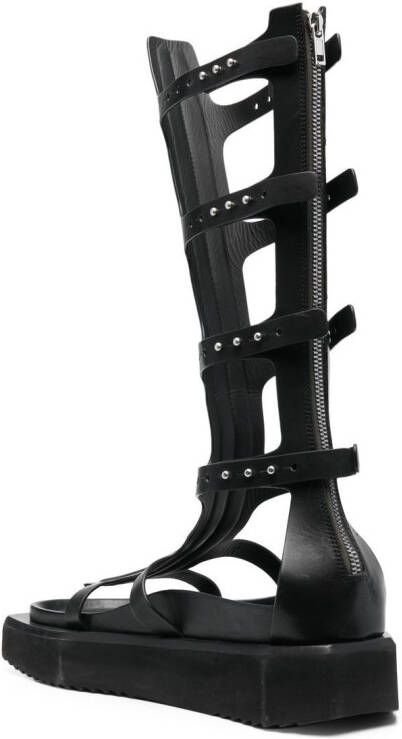 Rick Owens Cyclops Spartan leren sandalen Zwart