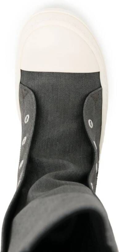 Rick Owens DRKSHDW Gerafelde sneakerlaarzen Grijs