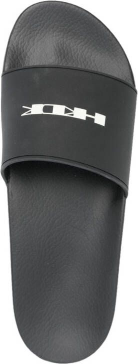 Rick Owens DRKSHDW Slippers met logoprint Zwart