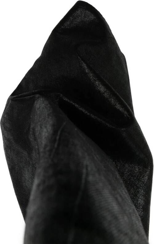 Rick Owens DRKSHDW slouchy layered knee-high boots Zwart