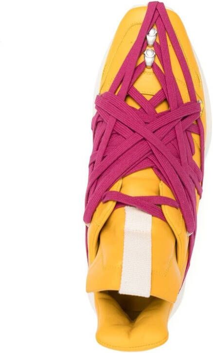 Rick Owens Tweekleurige sneakers Geel